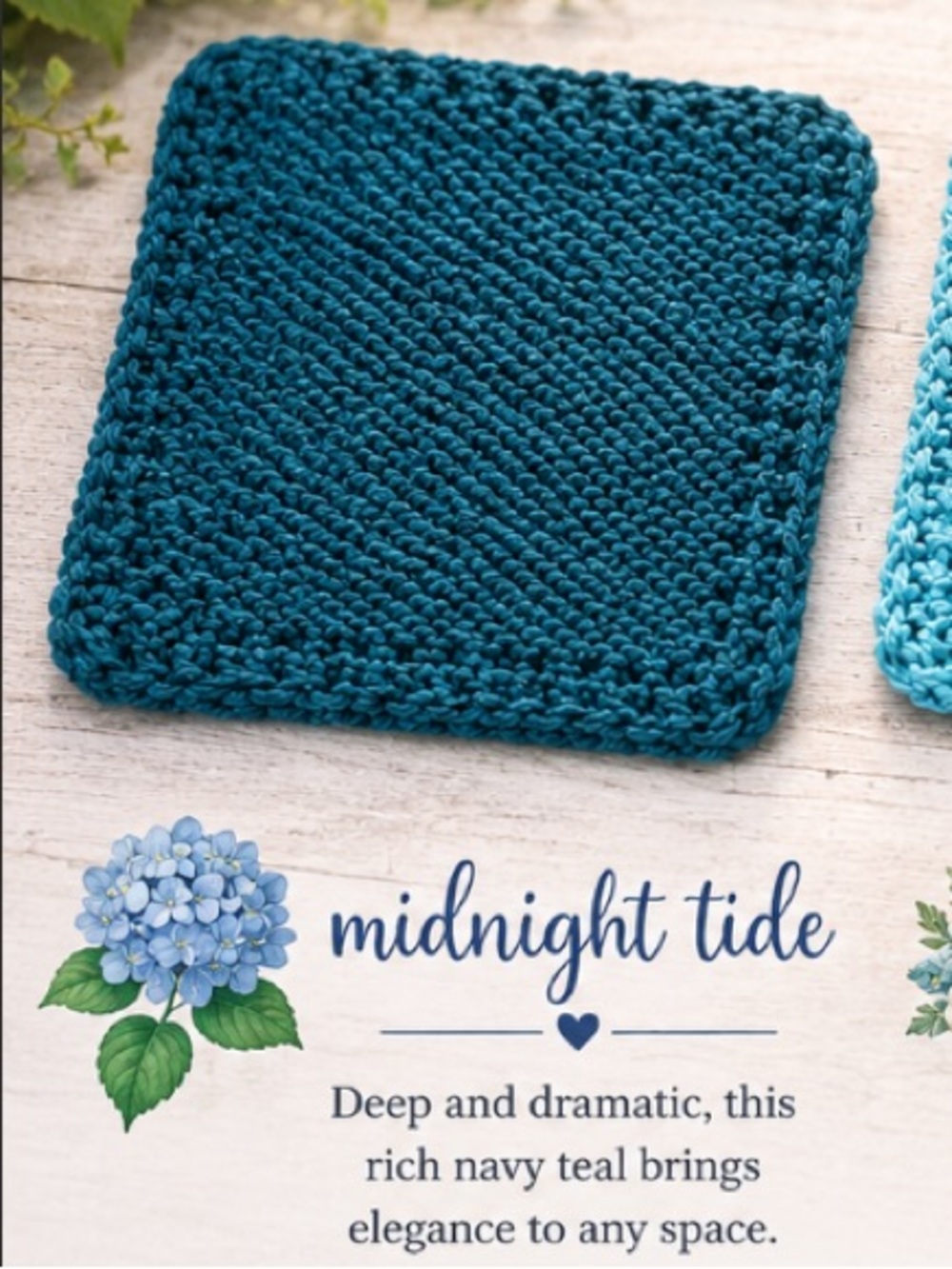 Bundle of 3 Sweet Shirley’s “Midnight Tide” Dishcloth